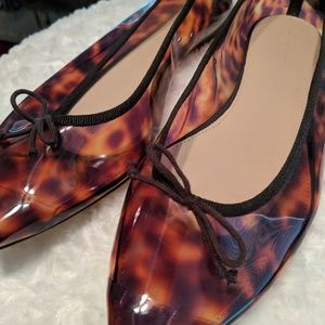 NWOT cute JCrew leopard print plastic flats